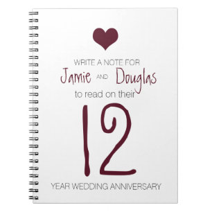 Fun Idea Wedding Table Number Marsala Heart Notebook