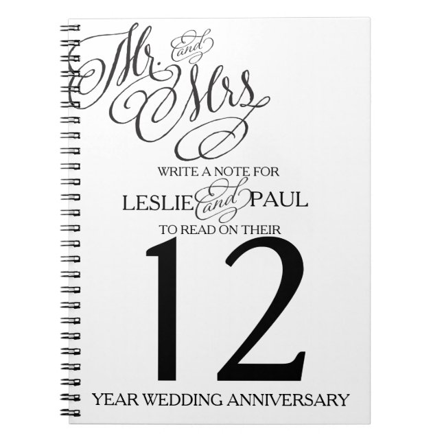Fun Idea Wedding Table Number Mr. & Mrs. Notebook (Front)