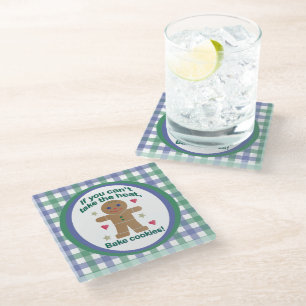 Fun "If You Can't Take the Heat" Gingerbread Man Glass Coaster