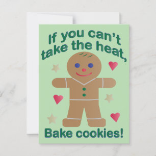 Fun "If You Can't Take the Heat" Gingerbread Man Postcard