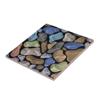 Fun illustration of stones for bathroom Colourful Tile