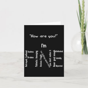Fun I'm Fine Depression Mental Health Awareness Card