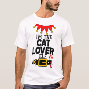 Fun Im The Cat Lover Elf Costumes Christmas Family T-Shirt