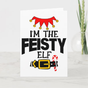 Fun Im The Feisty Elf Costumes Christmas Family Ma Card