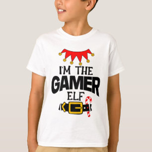 Fun Im The Gamer Elf Costumes Christmas Family Mat T-Shirt