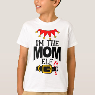 Fun Im The Mum Elf Costumes Christmas Family Match T-Shirt