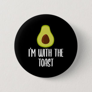 Fun I'm With The Toast Avocado Halloween Couples C 6 Cm Round Badge