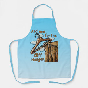Fun Image of Cliff Hanger with Playful Wordplay Apron