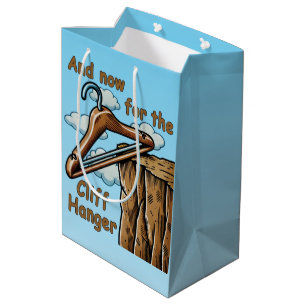 Fun Image of Cliff Hanger with Playful Wordplay Medium Gift Bag