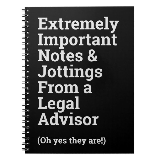 Fun Important Legal Advisor Notebook (Front)