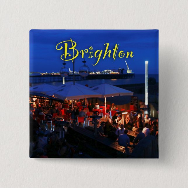 Fun in Brighton! 15 Cm Square Badge (Front)