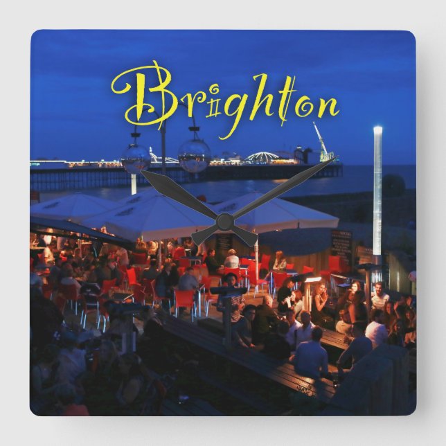Fun in Brighton! Square Wall Clock (Front)