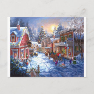 Fun In Christmas Town Holiday Postcard