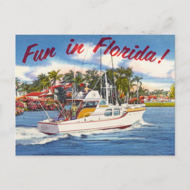 Fun in Florida! Vintage Postcard (Front)