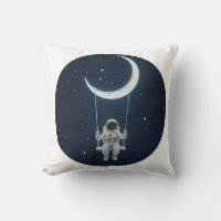 Fun in Space - Astronaut Swinging on the Moon