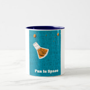 Fun in Space Vintage space poster Two-Tone Coffee Mug
