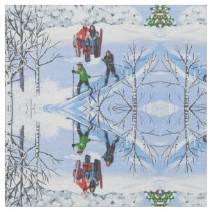 Fun in the Christmas Snow Fabric