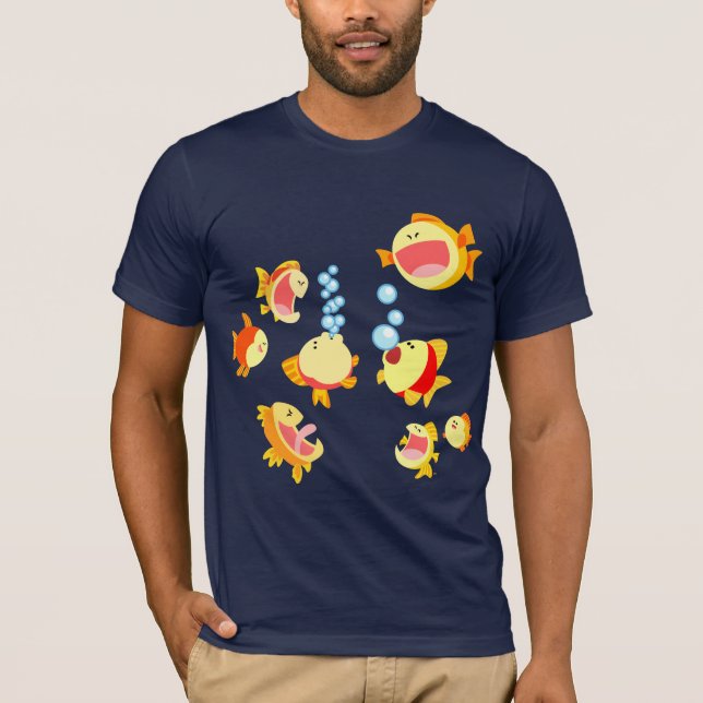 Fun in The Fish Tank cartoon T-Shirt (Front)