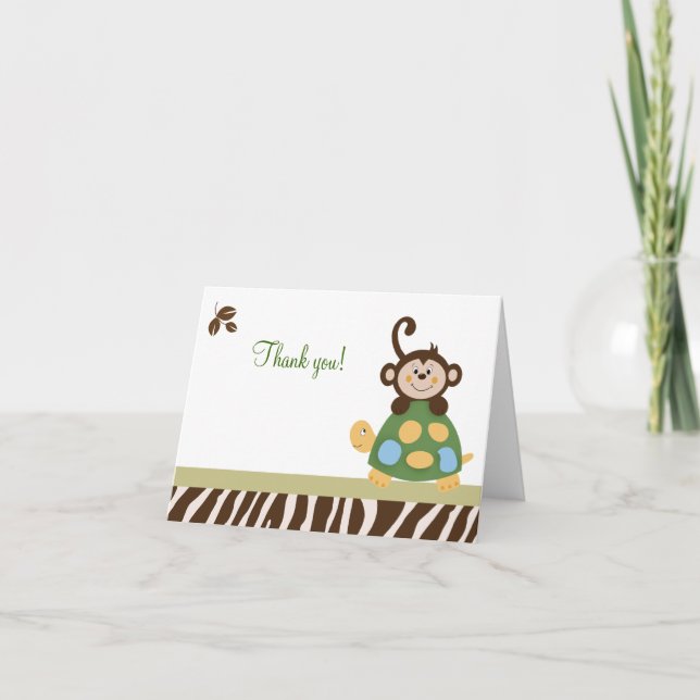 Fun in the Jungle Monkey Folded Thank you notes (Front)