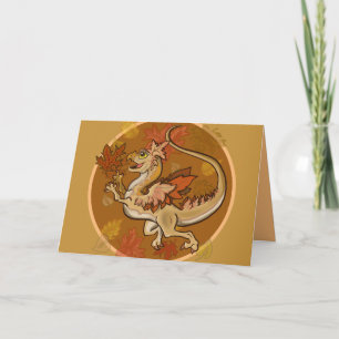Fun in the Leaves Dragon Card