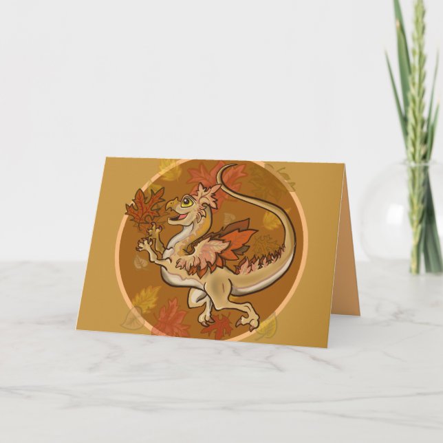 Fun in the Leaves Dragon Card (Front)