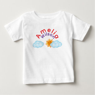 Fun in the Sky Rainbow Name Cloud Sun  Baby T-Shirt