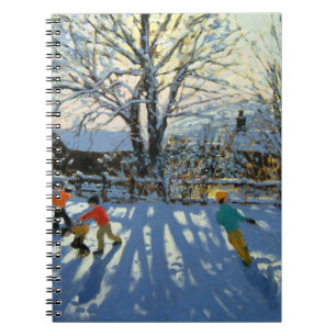 Fun in the snow Tideswell Derbyshire Spiral Notebook