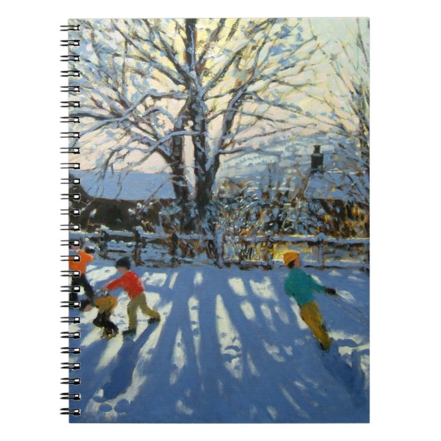 Fun in the snow Tideswell Derbyshire Spiral Notebook (Front)