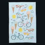Fun in the sun bikes ice cream kitchen towel<br><div class="desc">Decorate your kitchen with this fun in the sun dish towel. Makes a great housewarming or wedding gift! 
You can customise it and add text too.
Check my shop for lots more colours and patterns!</div>