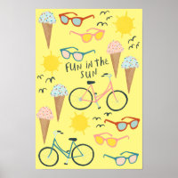 FUN IN THE SUN Cute Colourful Summertime Art