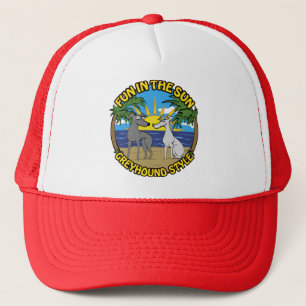 FUN IN THE SUN GREYHOUND STYLE TRUCKER HAT