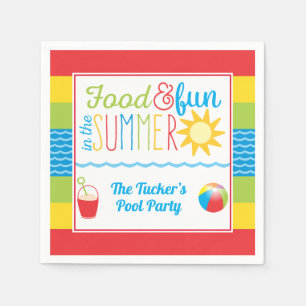 Fun in the Sun Pool Party Cute Summer Napkin