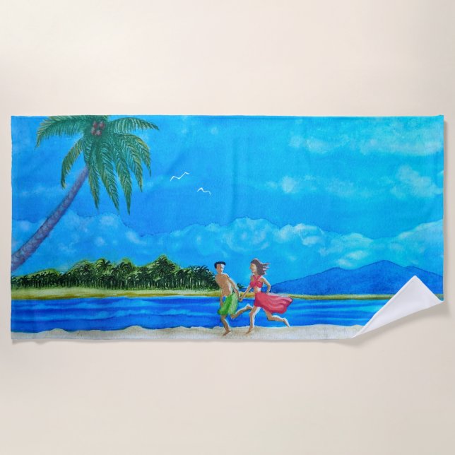 Fun in the Sun Run  Beach Towel (Front)