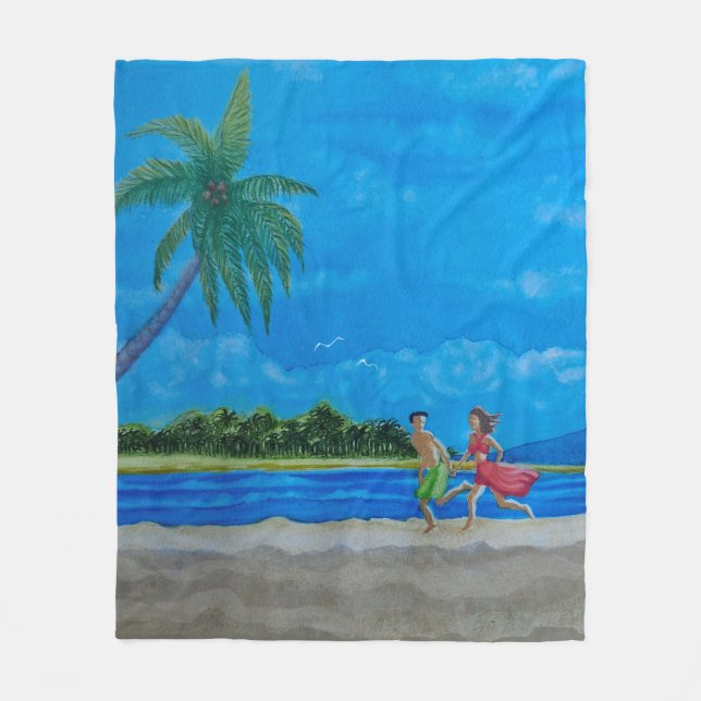 Fun in the Sun Run Fleece Blanket (Front)