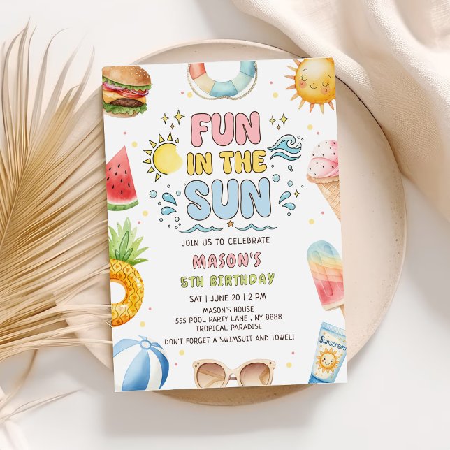 Fun In The Sun Summer Birthday  Invitation (Creator Uploaded)