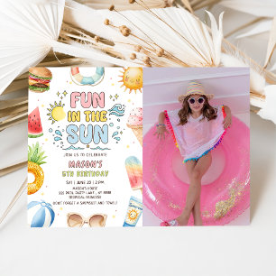 Fun In The Sun Summer Birthday Photo Invitation