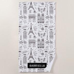 Fun in the Sun Travel Paris Beach Towel