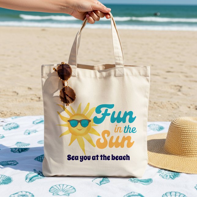 ☀️Fun in the Sun Tropical Beach Quote Tote Bag (Creator Uploaded)