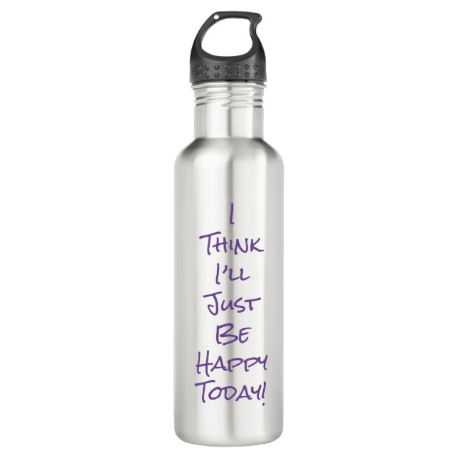 Fun Inspirational Insulated Beverage Bottle Purple (Front)