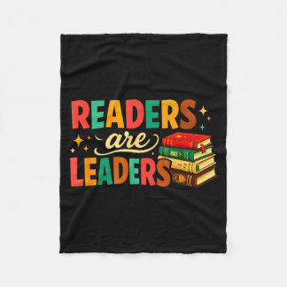Fun inspiring readers are leaders book lovers fleece blanket