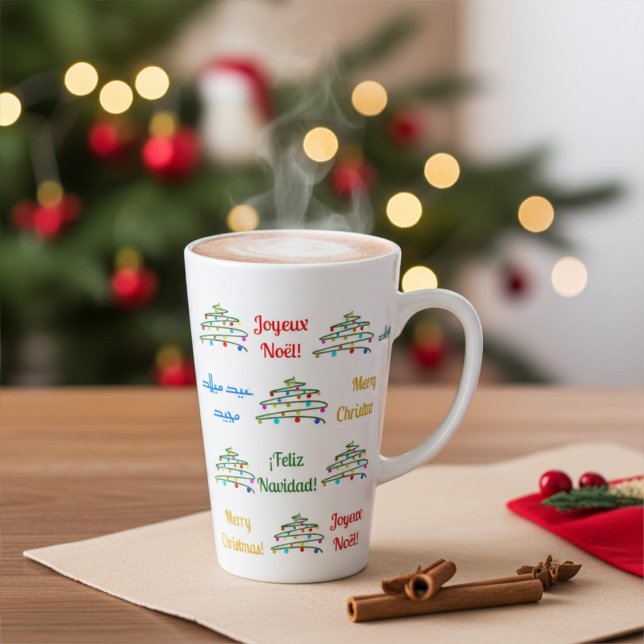 Fun International Merry Christmas and Xmas Tree Latte Mug (Creator Uploaded)