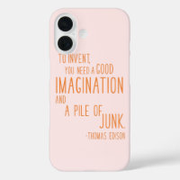 Fun Inventor Quote Minimalist Typography Orange