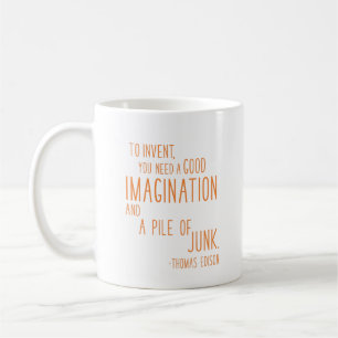 Fun Inventor Quote Minimalist Typography Orange Coffee Mug