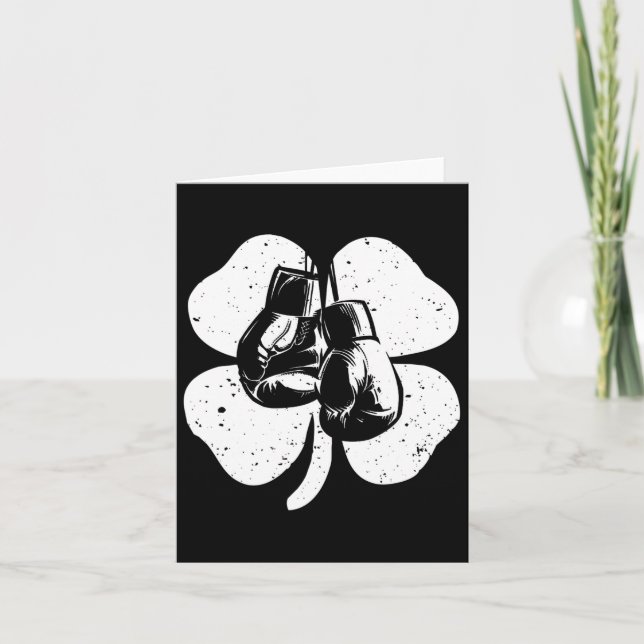 Fun Irish Boxing Shamrocks Costume St Patrick's Da Card (Front)