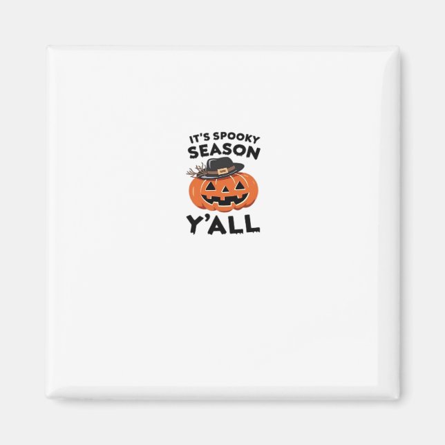 Fun It’s Spooky Season Y’all Pumpkin Design Magnet (Front)