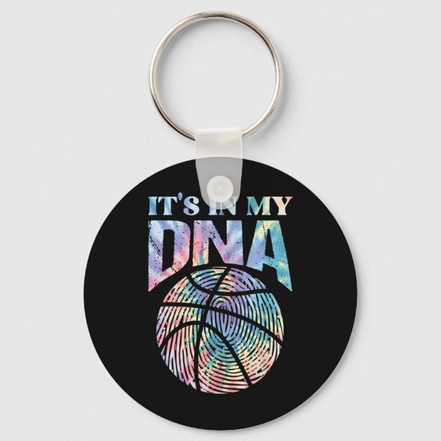Fun It's In My DNA Girls Basketball Lover Basketba Key Ring (Front)