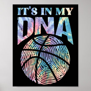 Fun It's In My DNA Girls Basketball Lover Basketba Poster