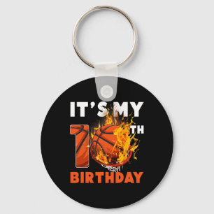 Fun It's My 10th Birthday 10 Years Old Basketball Key Ring