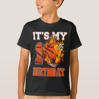 Fun It's My 10th Birthday 10 Years Old Basketball T-Shirt