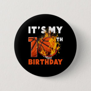 Fun It's My 10th Birthday 10 Years Old Bysketbyll  6 Cm Round Badge